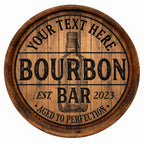 Personalized Bourbon Bar Barrel Sign
