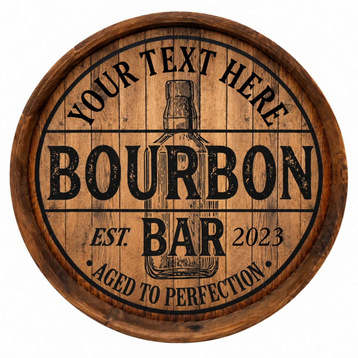 Personalized Bourbon Bar Barrel Sign