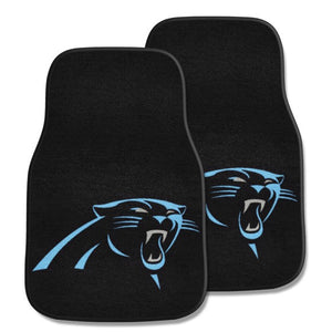 Carolina Panthers Carpet Car Mat 2 Piece Set - Front