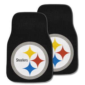 Pittsburgh Steelers Carpet Car Mat 2 Piece Set - Front