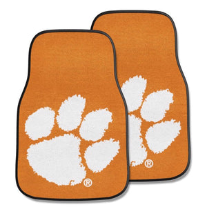 Clemson Tigers Carpet Car Mat 2 Piece Set - Front