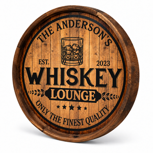Personalized Whiskey Lounge Barrel Sign