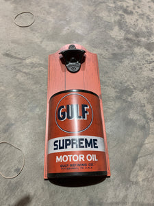 VINTAGE OIL CAN OPENER PLAQUES