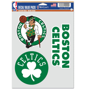 Boston Celtics Decal Multi Used 3pcs Fan Pack