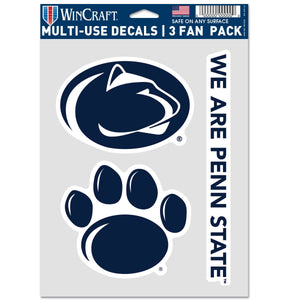 Penn State Decal Multi Used 3pcs Fan Pack