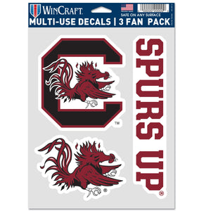South Carolina Gamecocks Decal Multi Used 3pcs Fan Pack