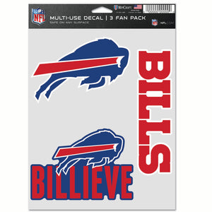 Buffalo Bills Decal Multi Used 3pcs Fan Pack