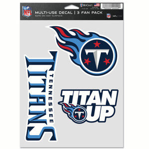 Tennessee Titans Decal Multi Used 3pcs Fan Pack