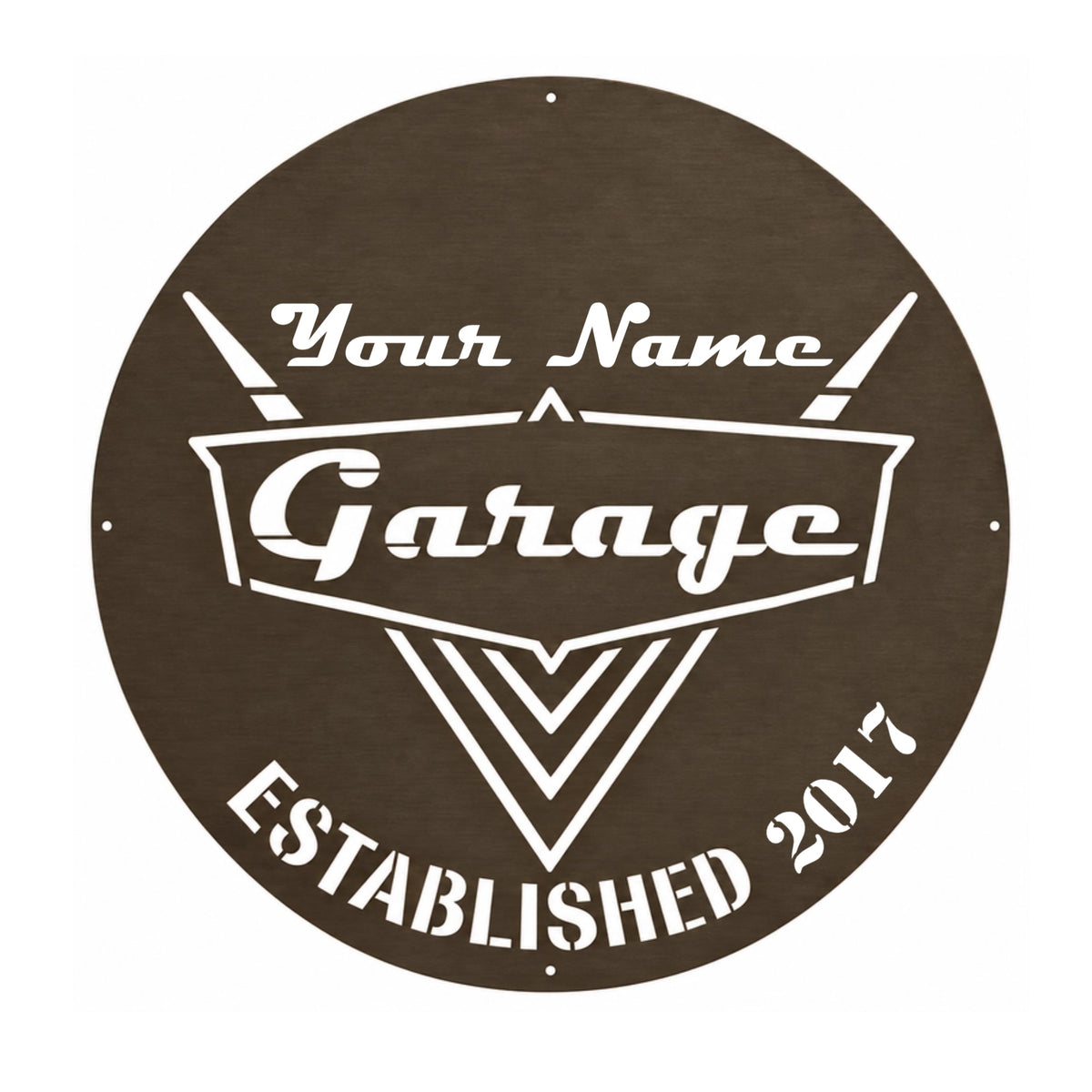 Personalized Garage Metal Sign – Custom Name & Established Year