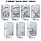Personalized High Polish Chrome Zippo Lighter – Custom Engraved