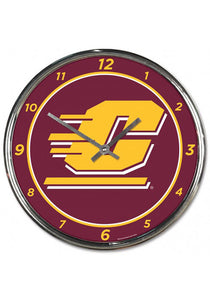 Central Michigan Chippewas Chrome Clocks