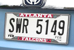 Atlanta Falcons License Plate Frame Silver