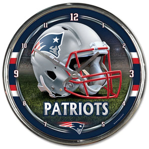New England Patriots Chrome Clocks