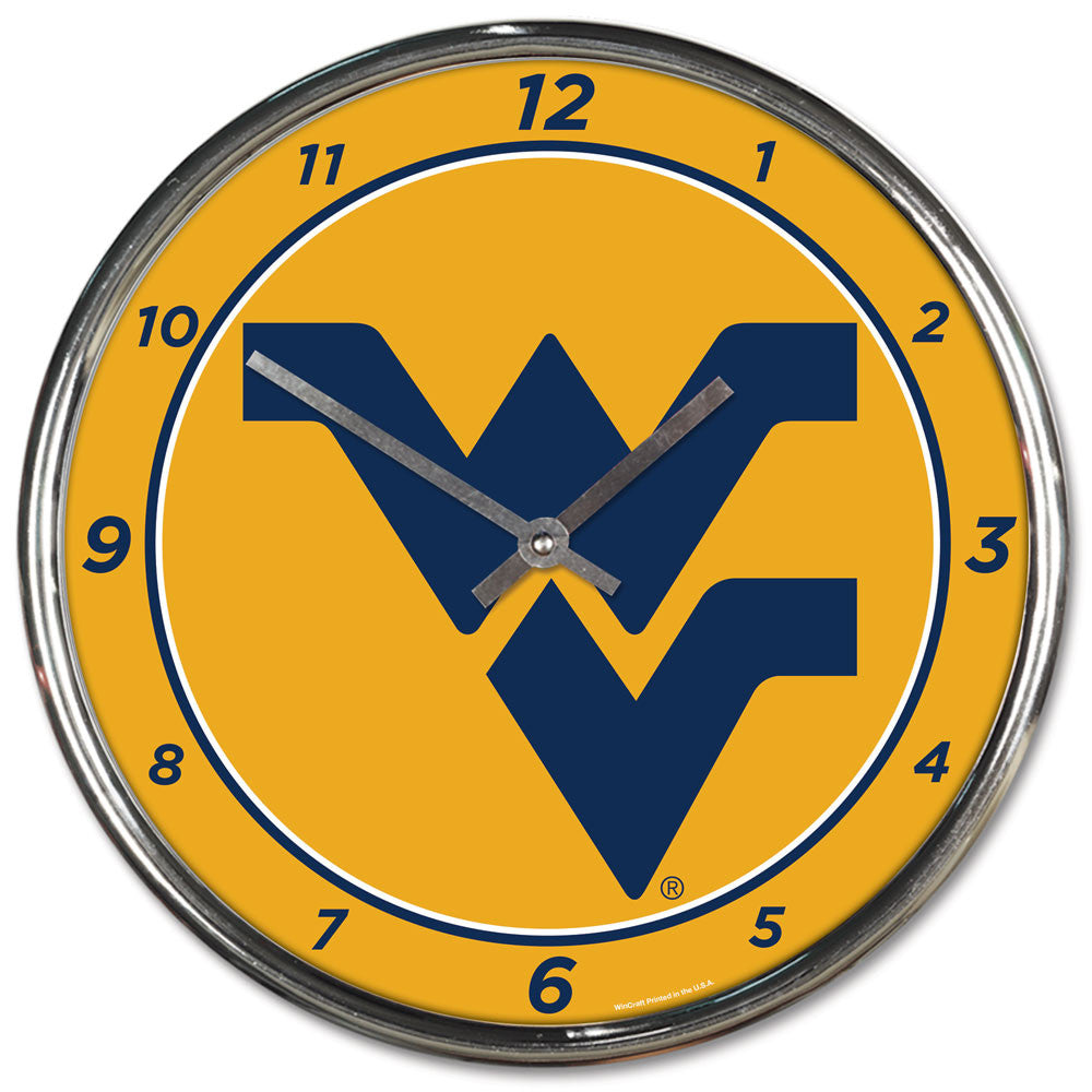 West Virginia Mountaineers Chrome Clocks