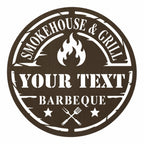 Personalized Metal BBQ Grill Sign –  Smokehouse & Grill Wall Art & Gift for Dad