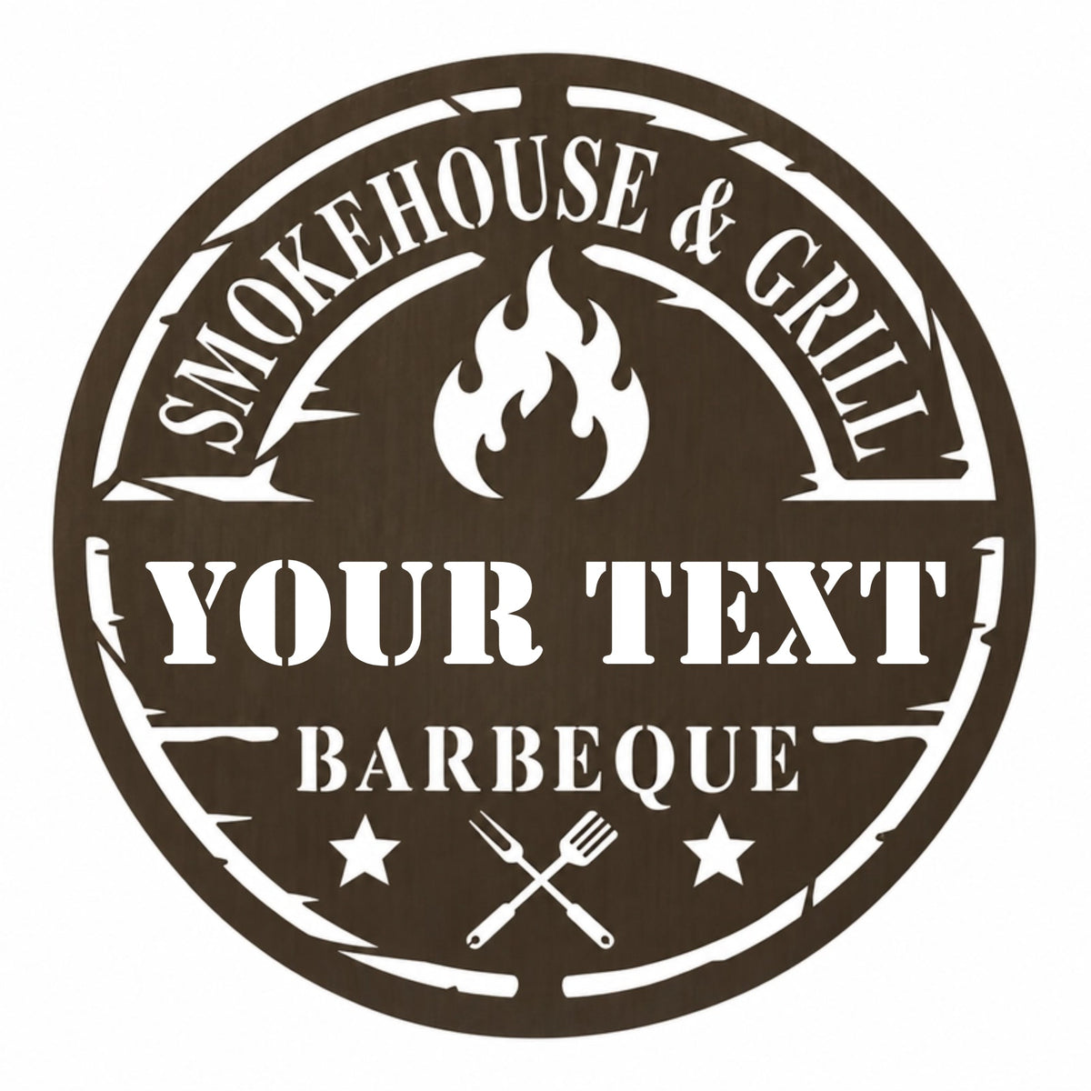 Personalized Metal BBQ Grill Sign –  Smokehouse & Grill Wall Art & Gift for Dad