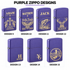 Personalized Purple Matte Zippo Lighter – Custom Engraved