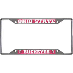 Ohio State Buckeyes License Plate Frame Silver