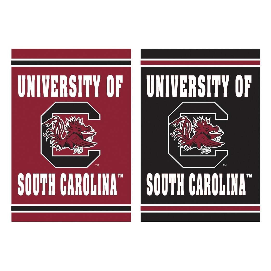 South Carolina Gamecocks Double Sided Embossed Suede Garden Flag