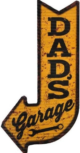 Dads Arrow Shaped Embossed Metal Signs