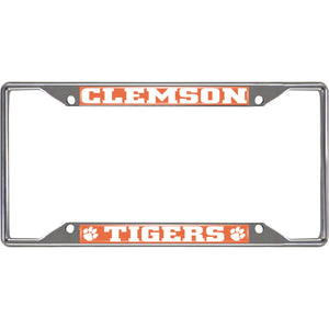 Clemson Tigers License Plate Frame Silver