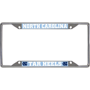 North Carolina Tar Heels License Plate Frame Silver