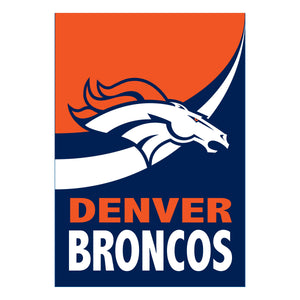 Denver Broncos Burlap House Flag