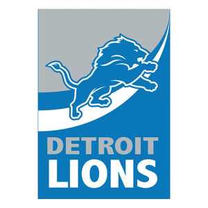 Detroit Lions Burlap House Flag
