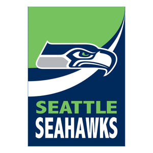 Seattle Seahawks Burlap House Flag