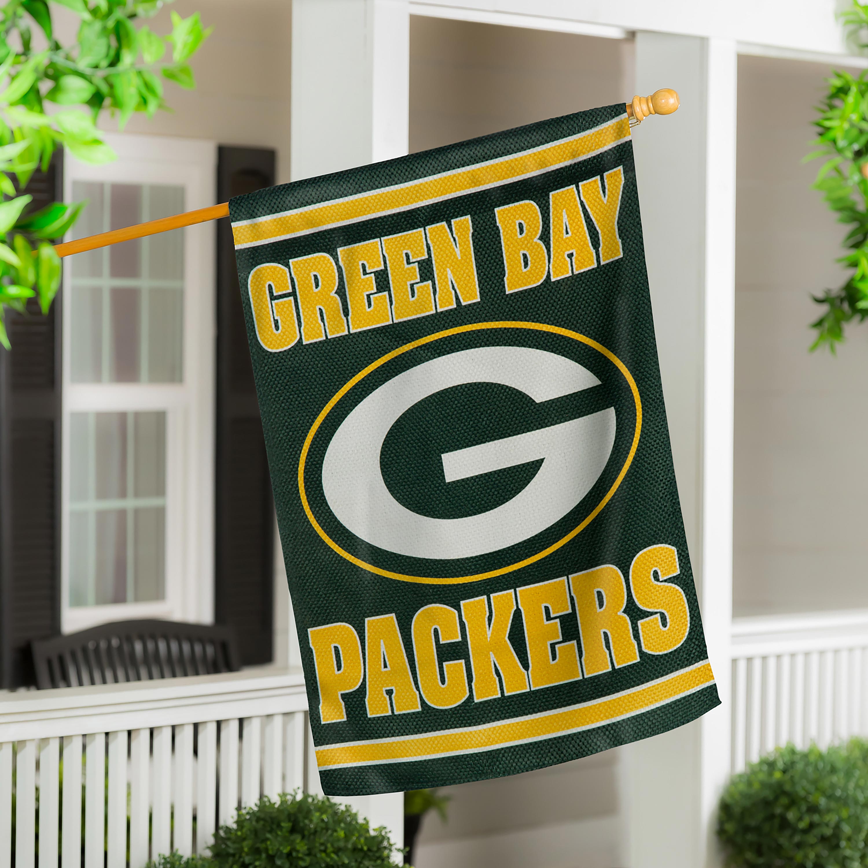 Green Bay Packers Double Sided Embossed Suede House Flag