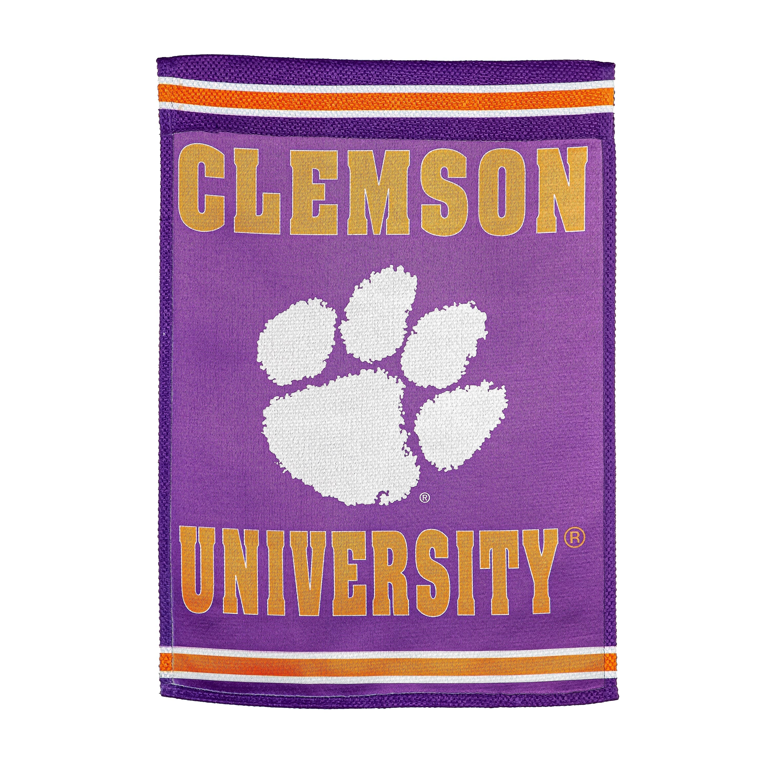 Clemson Tigers Double Sided Embossed Suede House Flag