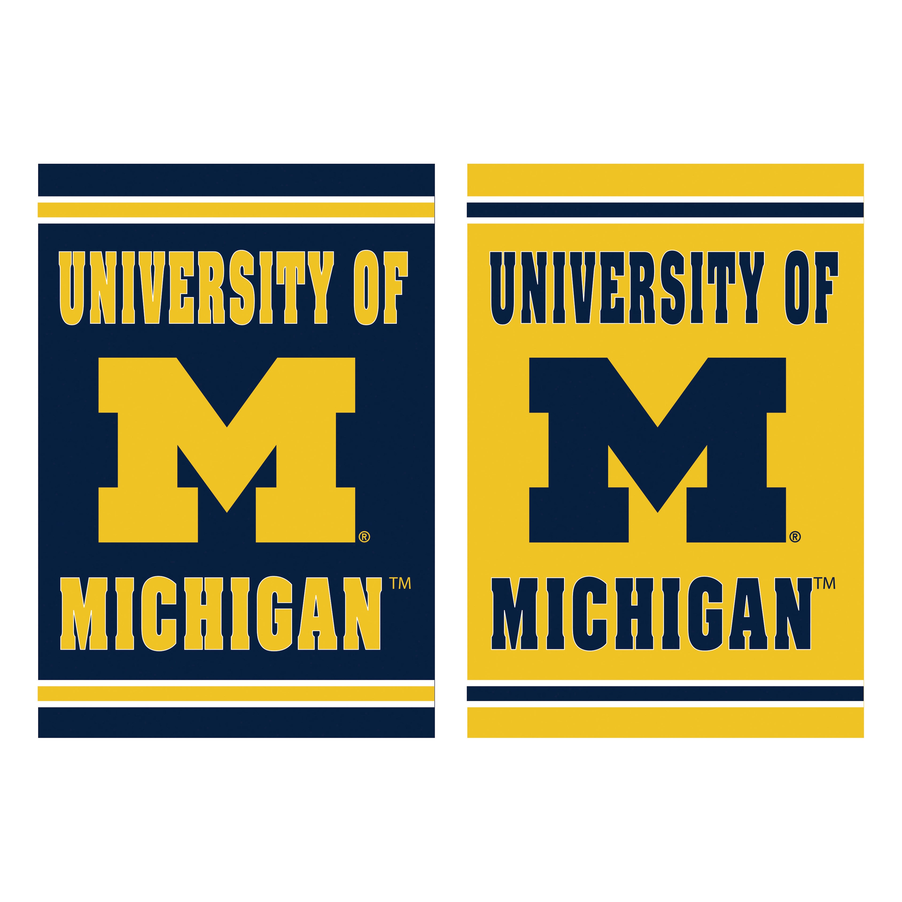 Michigan Wolverines Double Sided Embossed Suede House Flag