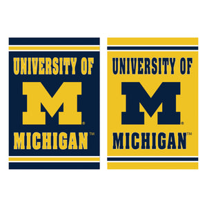 Michigan Wolverines Double Sided Embossed Suede House Flag