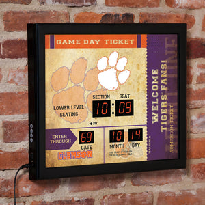 Clemson Tigers Scoreboard Wall Clock
