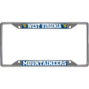 West Virginia Mountaineers License Plate Frame Silver