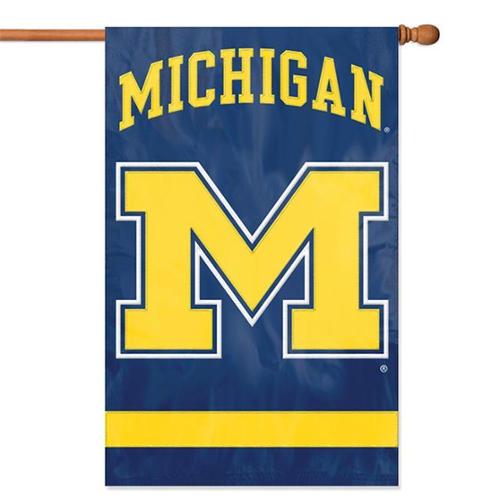 Michigan Wolverines Embroidered Banner House Flag