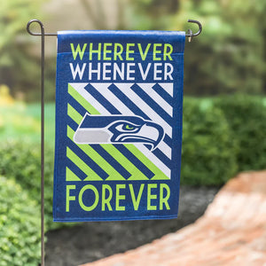 Seattle Seahawks Whenever Wherever Forever Garden Flag
