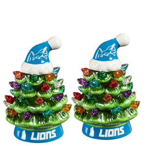 Detroit Lions LED Ceramic Christmas Tree - 4