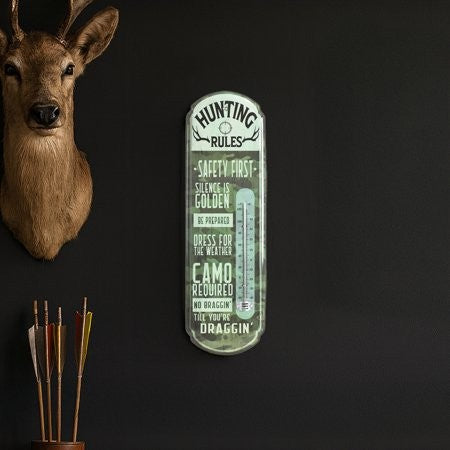 Hunting Rules Vintage Thermometer