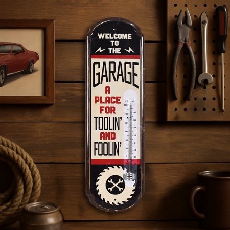Welcome To The Garage Vintage Thermometer