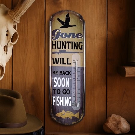Gone Hunting Will Be Back Soon Vintage Thermometer