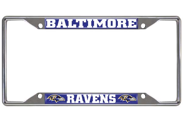 Baltimore Ravens License Plate Frame Silver