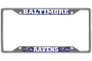 Baltimore Ravens License Plate Frame Silver