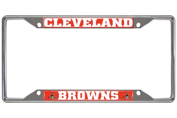 Cleveland Browns License Plate Frame Silver