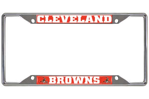 Cleveland Browns License Plate Frame Silver