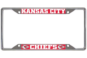 Kansas City Chiefs License Plate Frame Silver