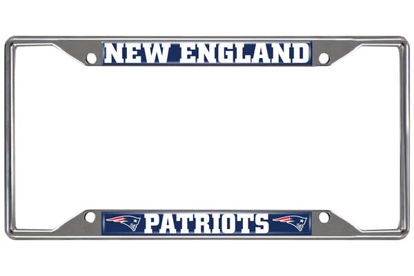 New England Patriots License Plate Frame Silver