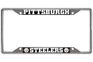 Pittsburgh Steelers License Plate Frame Silver