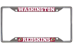 Washington Redskins License Plate Frame Silver