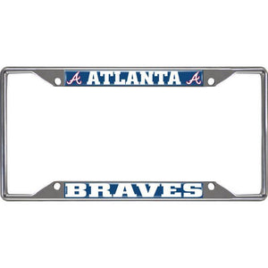 Atlanta Braves License Plate Frame Silver